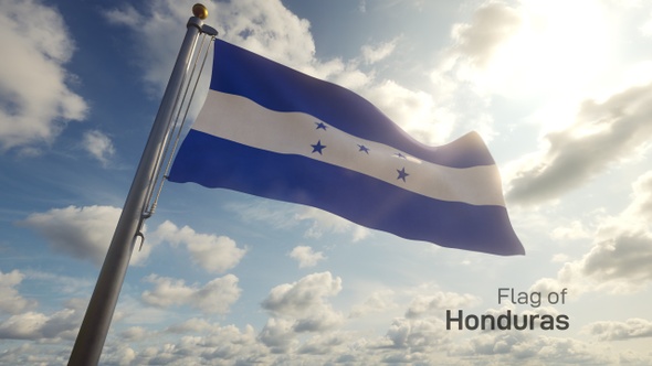 Honduras Flag on a Flagpole