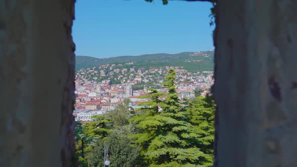 Trieste View From Old Castle of San Giusto Through Loophole