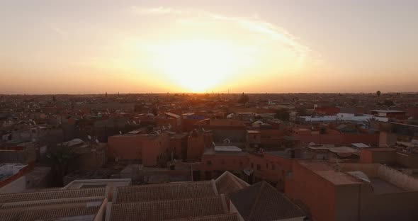 AERIAL: Old medina in Marrakech