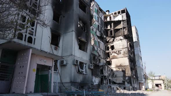 Ruined Residential Building in Borodyanka Ukraine