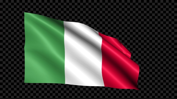Italy Flag Blowing In The Wind