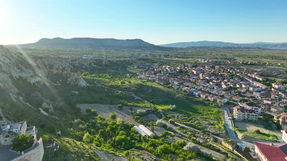 Cappadocia aerial view 4 K View of the City Urgup