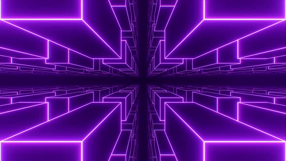 Neon Cube Concert Background 4K