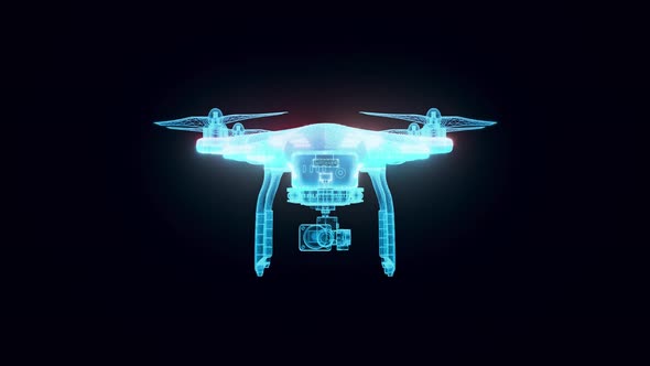 drone hologram Rotating 4k