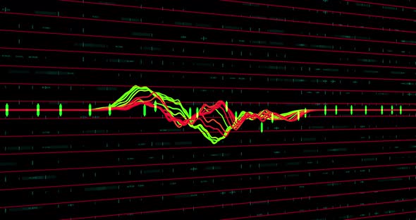 Multicolored graph and red lines against black background alt