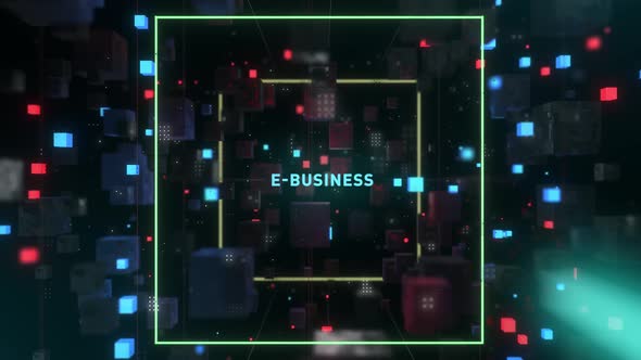 Futuristic Abstract Tunnel Word E Business