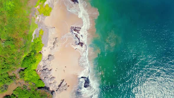 Aerial Flight Over A Rocky Coast