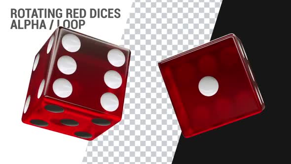 Red Dices Rotating 