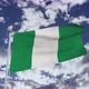 Nigeria Flag With Sky 4k - VideoHive Item for Sale