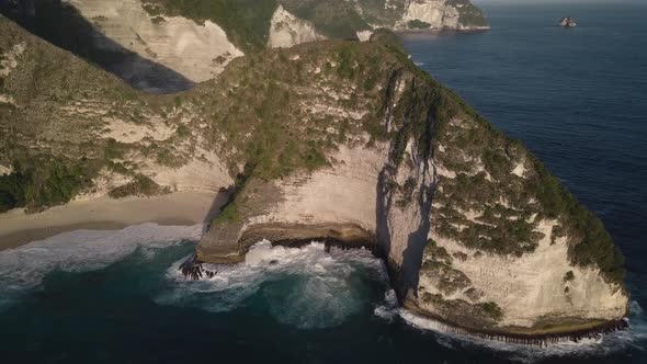 Aerial View of Kelingking Beach in Nusa Penida Island