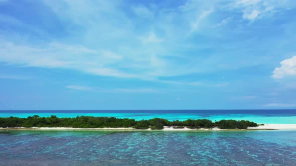 Aerial view tourism of tropical seashore beach lifestyle by transparent sea and white sandy backgrou