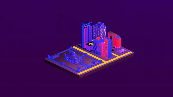 Isometric castle between cities