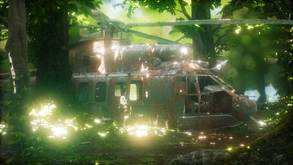 Old Rusted Military Helicopter alt