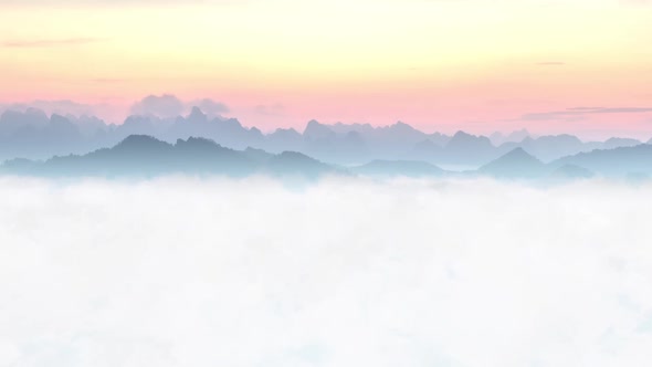 Flight Over The Clouds and Mountains Loop