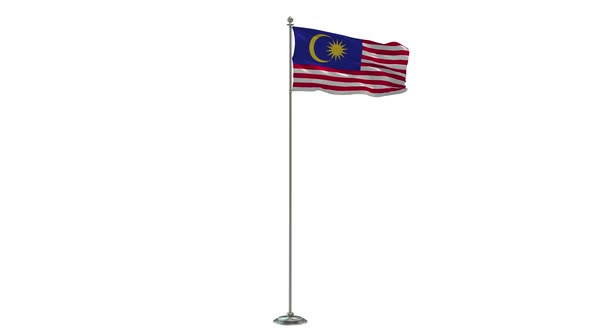 Malaysia  Looping Of The Waving flag Pole With Alpha alt