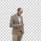Young man in suit walking and sending, Alpha Channel - VideoHive Item for Sale