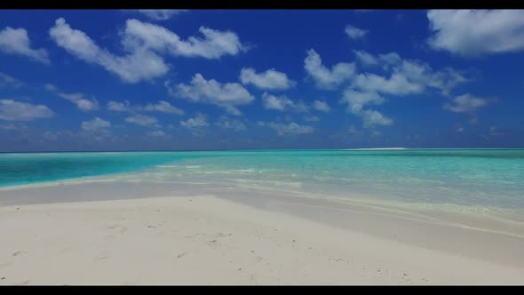 Aerial view tourism of exotic resort beach trip by turquoise water and white sand background of a pi