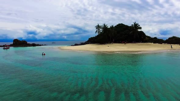 Idyllic Paradise Virgin Unspoiled Tropical Island Aerial View