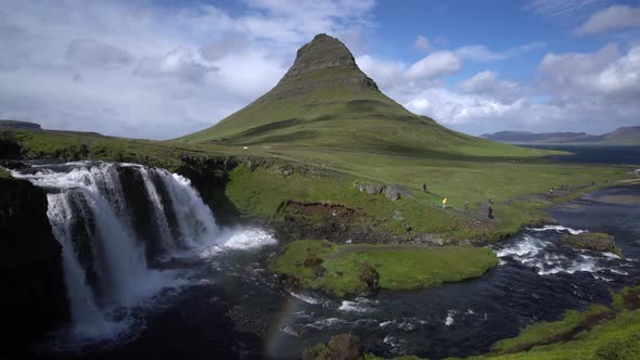 Kirkjufell Mountain Landscape in Iceland Summer