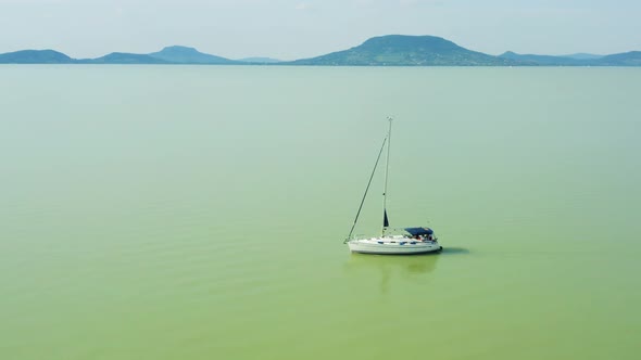 Yacht on Lake Balaton In Hungary