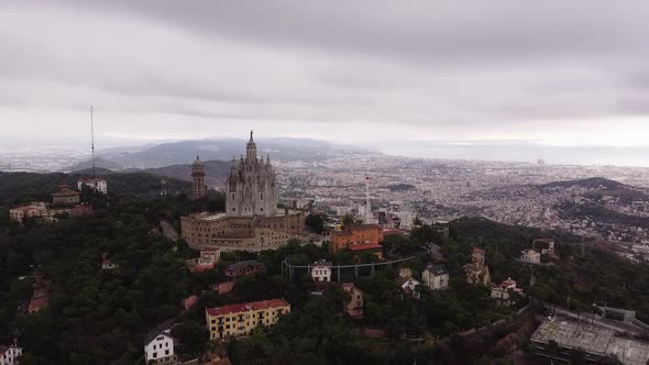 Aerial View of Tibidabo Barcelona