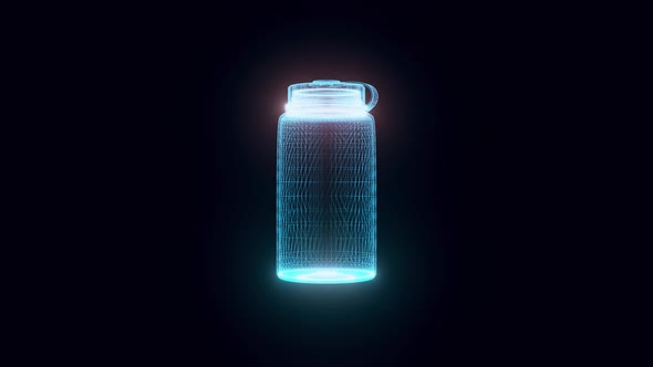 Water Bottle Or Thermos Hologram 4k