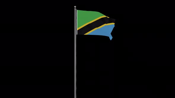 Tanzania Flag Pole Loops With Alpha