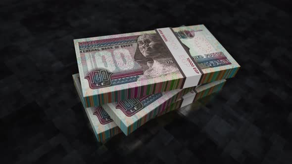 Egypt Pound money banknote pile packs
