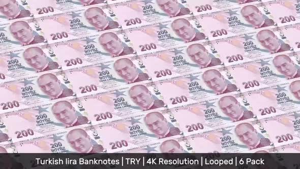 Turkey Banknotes Money / Turkish lira / Currency ₺ / TRY/ | 6 Pack | - 4K