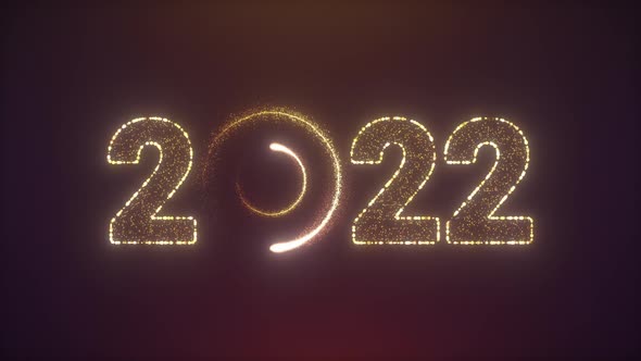 Happy New Year 2022 Animation with Dynamic Particles