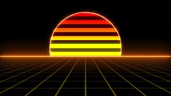 Glowing Retro Sun Background