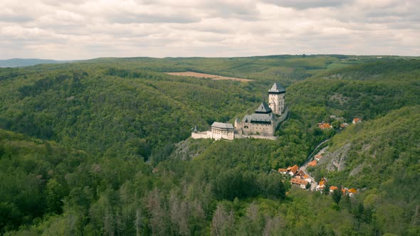 Aerial View of Karlstejn Castle