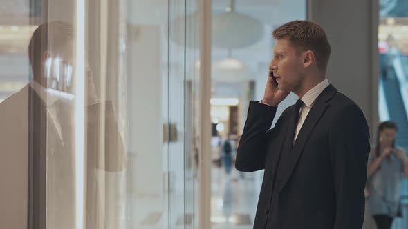 Businessman talking on a phone