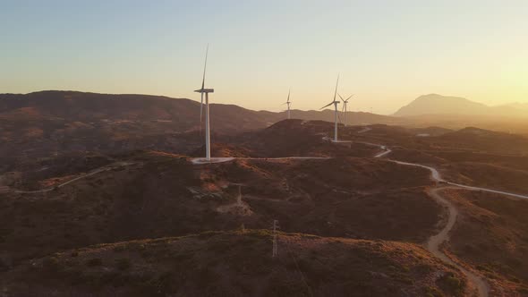 Renewable wind power farm electricity generator wind turbines