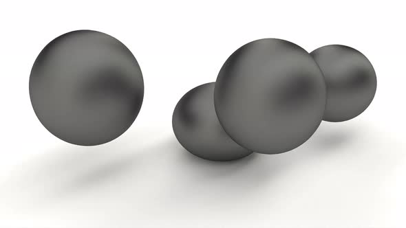 3d Black Balls Fall Soft Body Physics