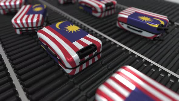 Travel Suitcases with Flag of Malaysia