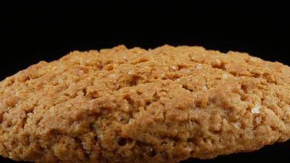 Closeup of freshly baked cranberry oatmeal cookies