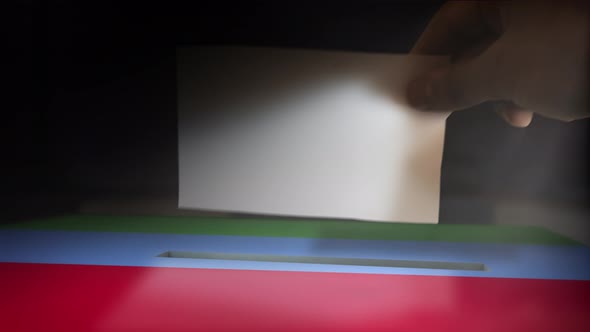Digital Composite Hand Voting To National Flag OF Dagestan 