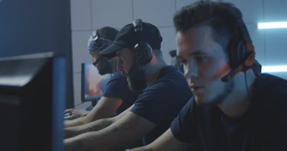 Young Men Playing at a Gaming Tournament