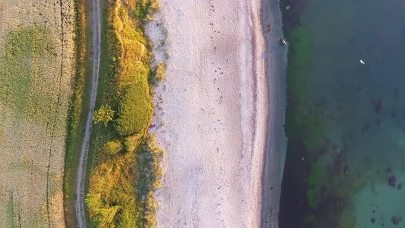 Beach And Sea On The German Coastline (Drone Footage)