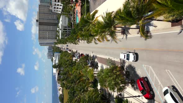 N Pompano Beach Blvd. 4k Vertical Drone Aerial Video