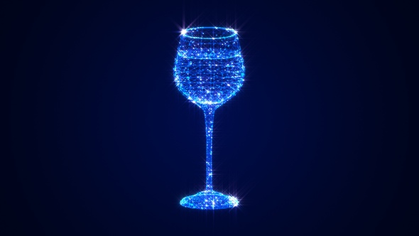 Wine Glass 3D Hologram