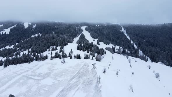 Aerial view of Bachledova dolina in the village of Zdiar in Slovakia