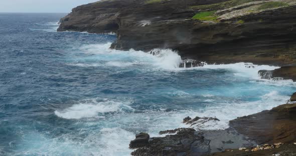 Ocean Waves Hawaii Shoreline Scenic