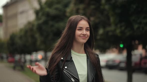 A Young Woman is Meeting a Man