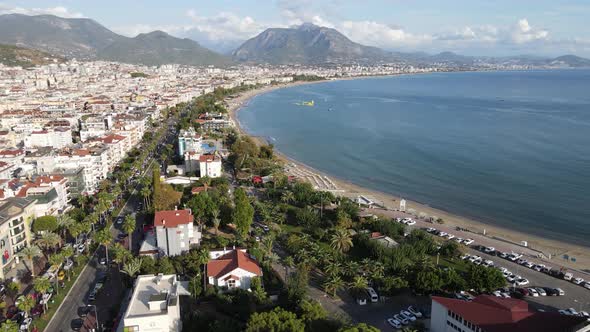 Alanya, Turkey - a Resort Town on the Seashore. Aerial View