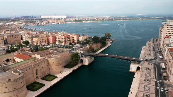 Aerial view of Taranto, Italy