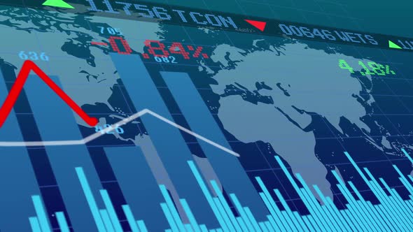 Digital Stock Exchange Financial Data Analysis Business Graph Animation