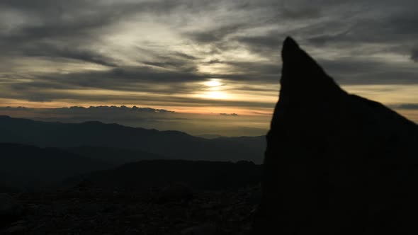 Time lapse of breathtaking sunset behind mountains, Sierra Nevada del Cocuy