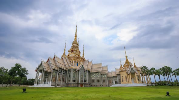 4k Time-lapse of Wat Luang Pho Toh temple or Wat Non Kum temple in Nakhon Ratchasima